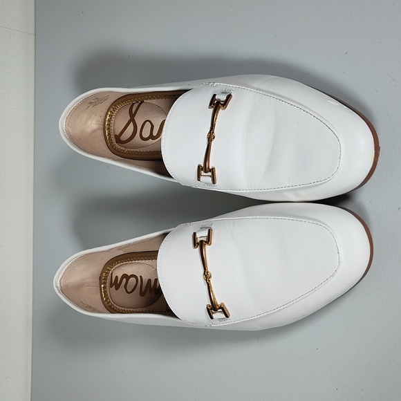 Sam Edelman Loraine white leather loafers 9 - Picture 2 of 15